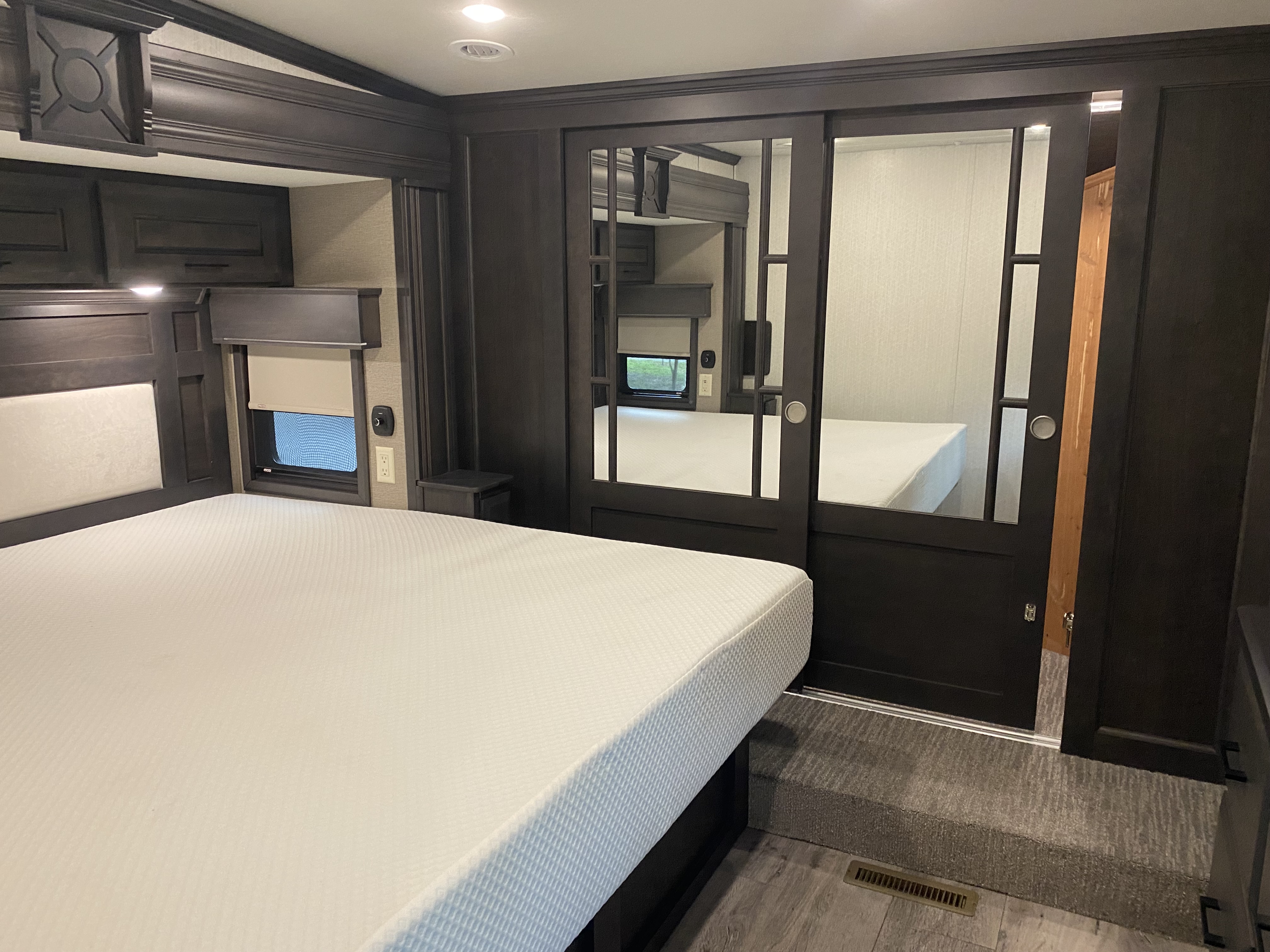 Open floor plan view of the luxury fifth wheel interior