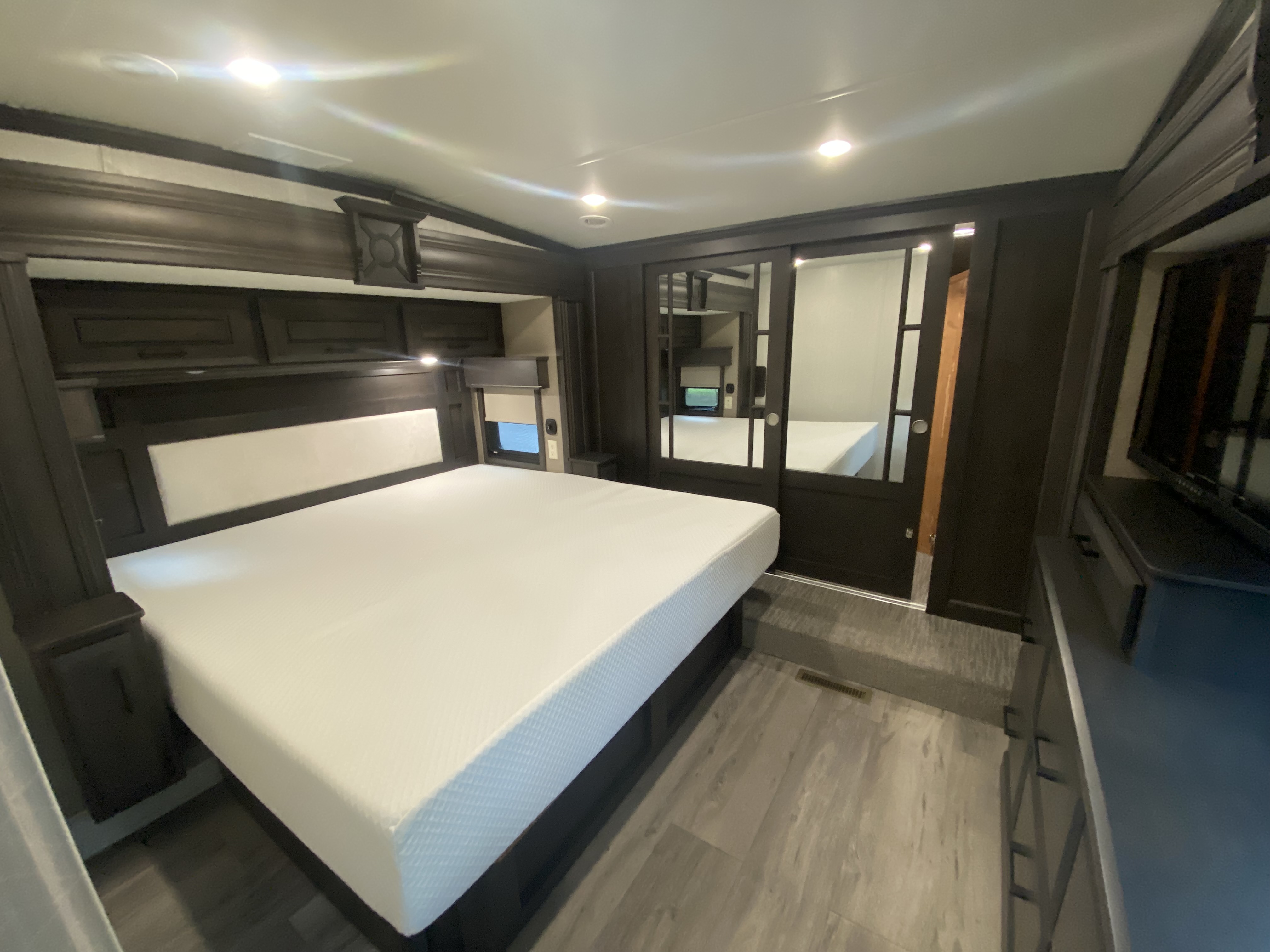 Luxury master bedroom with king bed